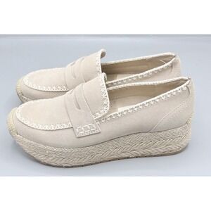 Dolce Vita Cream Suede Espadrille Platform Loafer Women Size 8 New With Tags